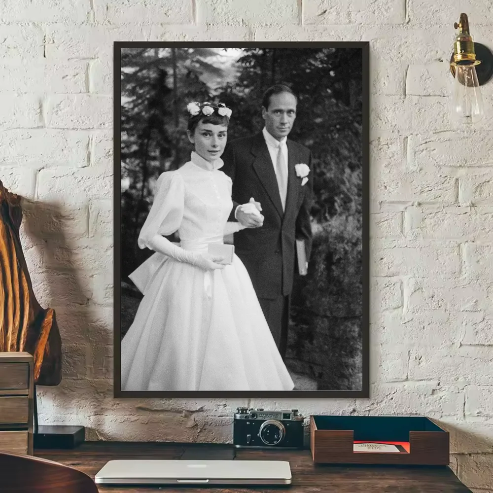 Audrey Hepburn HD Wall Poster – Waterproof PVC Sticky Decor Wall Art Poster Peaceful Pleasures Health and Wellness z11 50X70cmNoframe