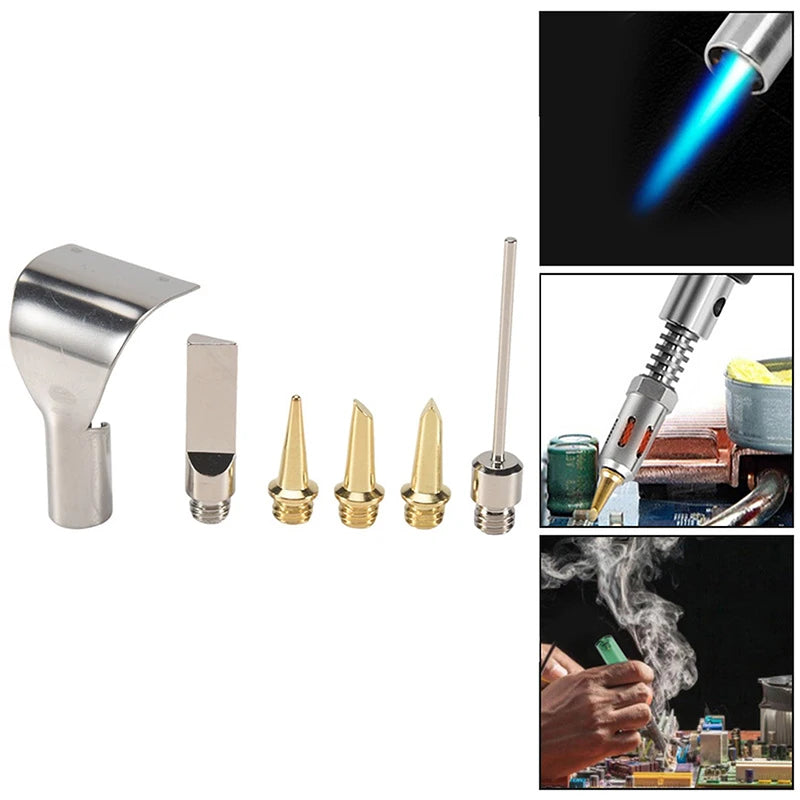 5/6Pcs/Set Replace Copper Tips Nozzle Kit For Hs-1115K/Mt-100 Aerated Flame Butane Gas Soldering Iron Cordless Welding Tool Peaceful Pleasures Health and Wellness