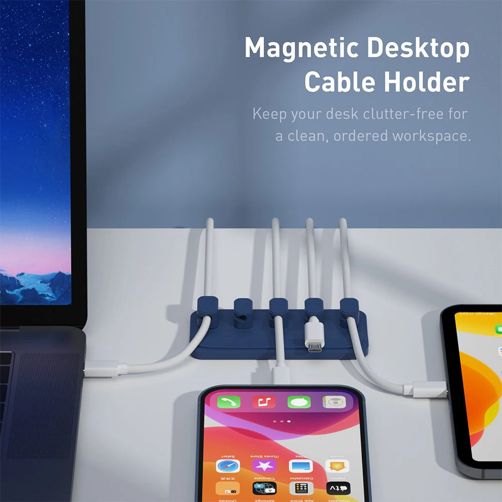 Magnetic Cable Holder Clips 5PCS – Self-Adhesive Cord Keeper