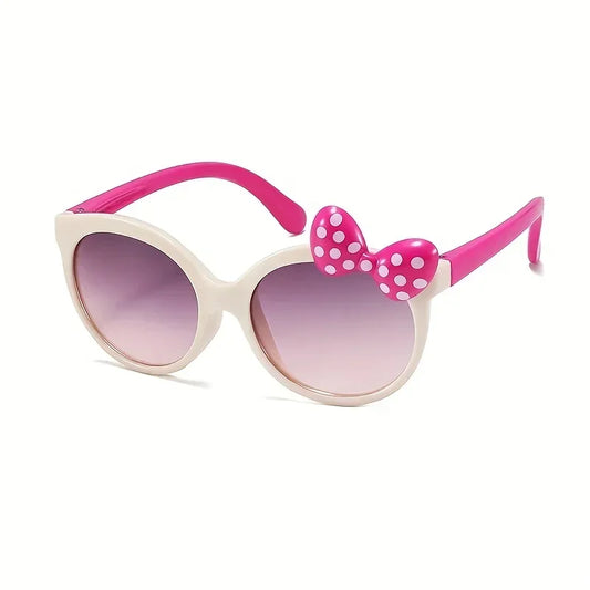 Winful Kids Bowknot Sunglasses – UV400 Girls Outdoor Shades Kids Sunglasses Peaceful Pleasures Health and Wellness Beige
