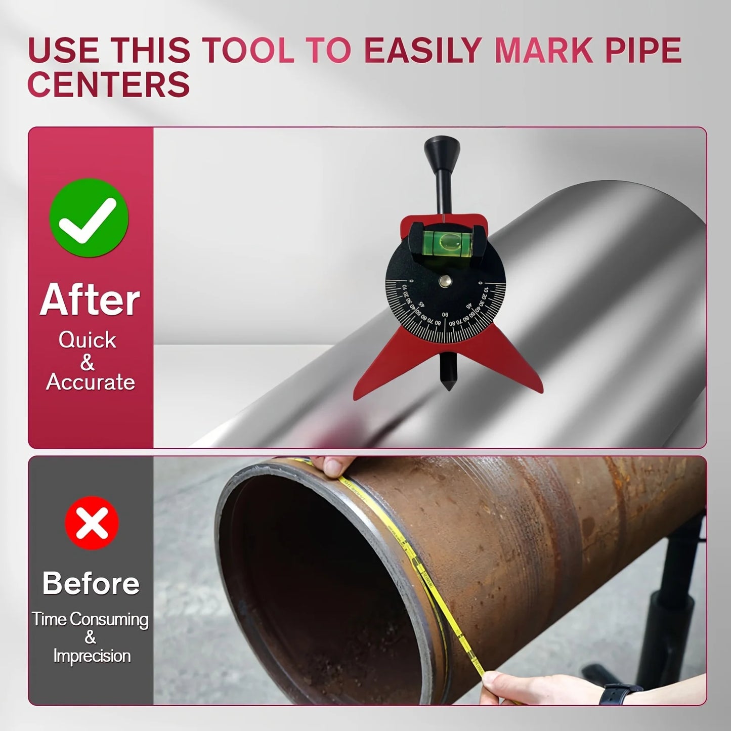 Pipefitter Tools W Magnetic Centering Head Pipe Fitting Adjustable
