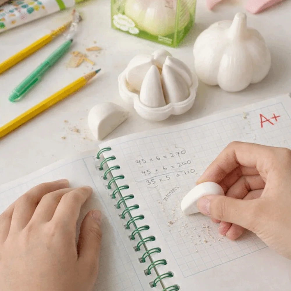 Garlic Shaped Novelty Rubber Eraser – Funny Cute Stationery