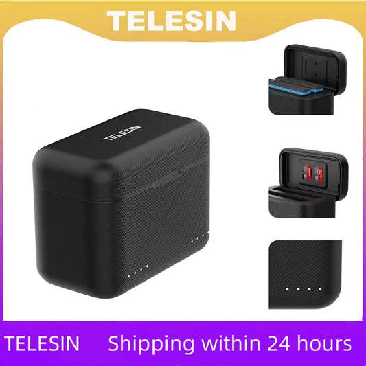 TELESIN Portable Battery Charger For Insta360 X3 X4 Battery 2 Slots TF Card Battery Storage Charger Box For Insta 360 X3 X4 Peaceful Pleasures Health and Wellness