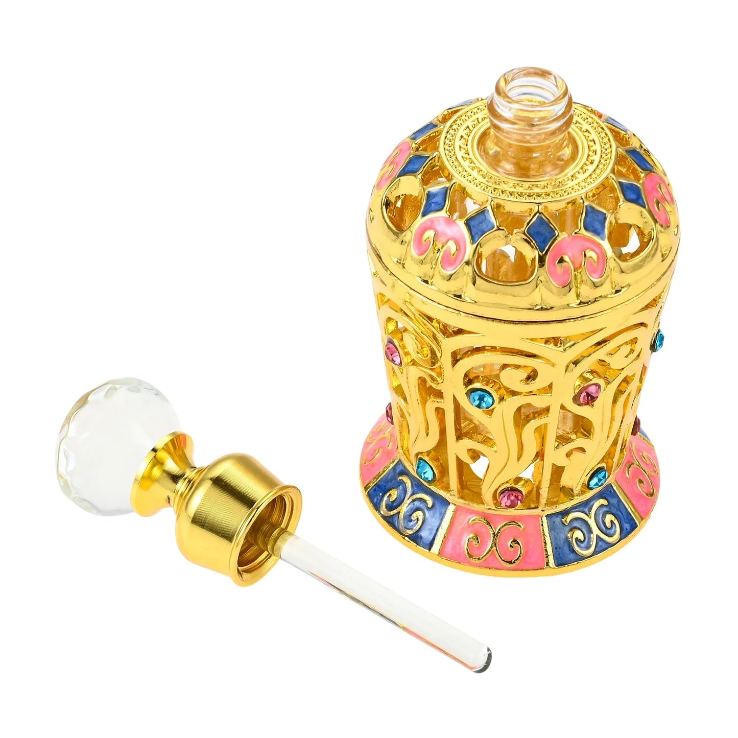 12ml Golden Enamel Crystal Glass Refillable Perfume Bottle