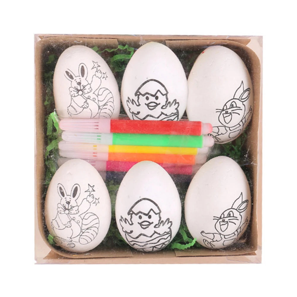 DIY Painting Easter Eggs with Paint Pen DIY Doodle Kit Easter Egg Coloring Craft Kit for Kids Party Favors Peaceful Pleasures Health and Wellness White Rabbit