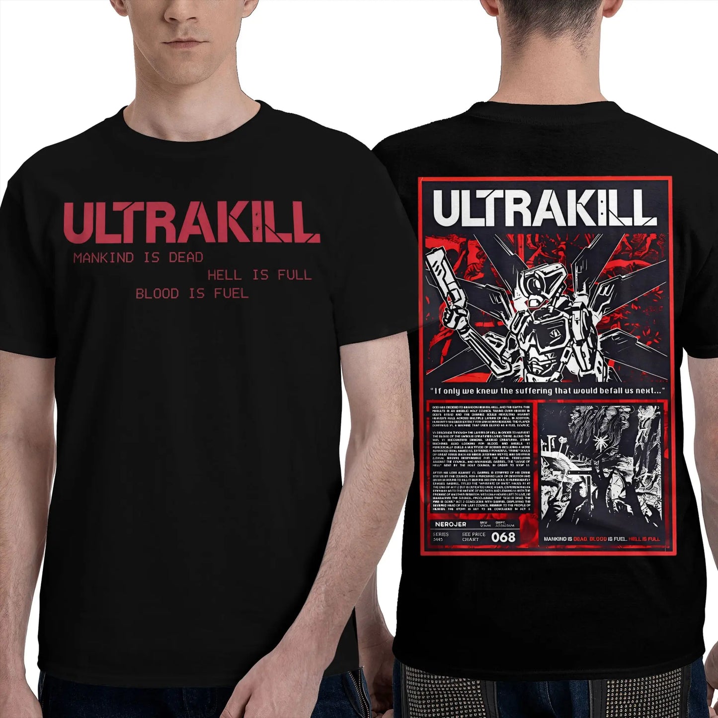 Ultrakill T-Shirt Summer Video Game Aesthetic T Shirts 100% Cotton Fashion Tshirt For Men Short Sleeve Loose Tees Peaceful Pleasures Health and Wellness 1 5XL