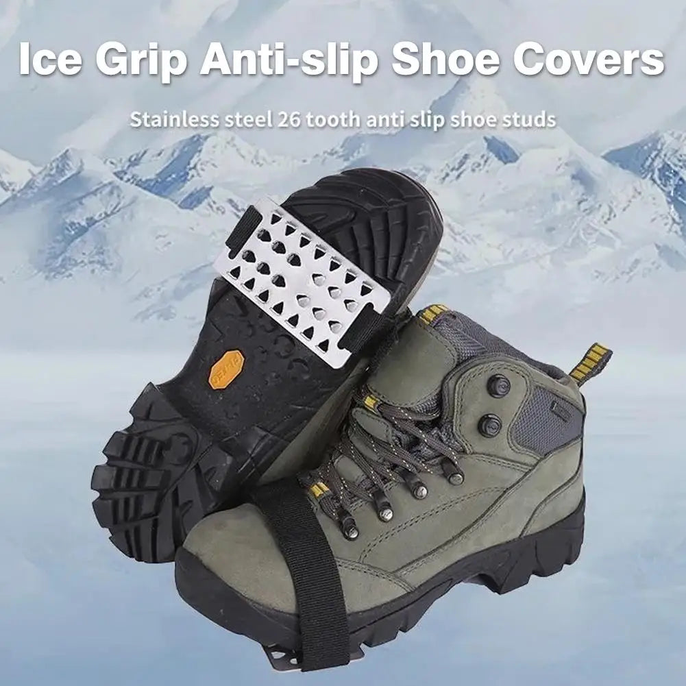 Ice Grippers for Shoes – Heavy-Duty Winter Snow Crampons (1 Pair)