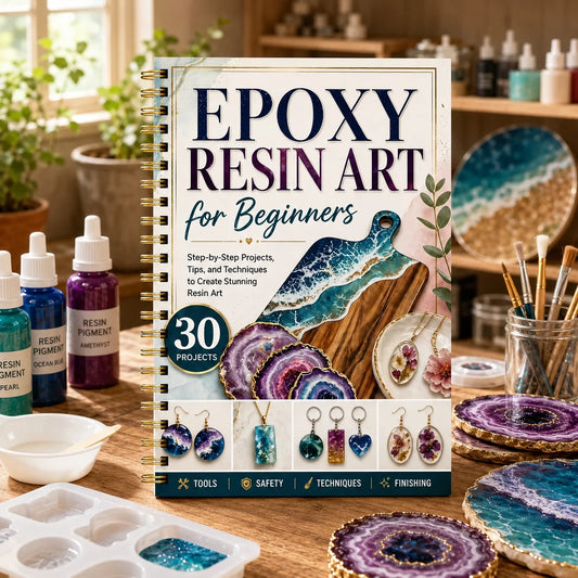 Epoxy Resin Art Beginners A5 Spiral DIY Craft Guide 30 Projects Peaceful Pleasures Health and Wellness