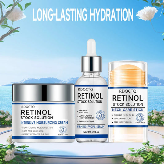 Retinol Serum, Moisturizing Cream & Neck Stick 3-Piece Set Skincare Gift Set Oasis Select