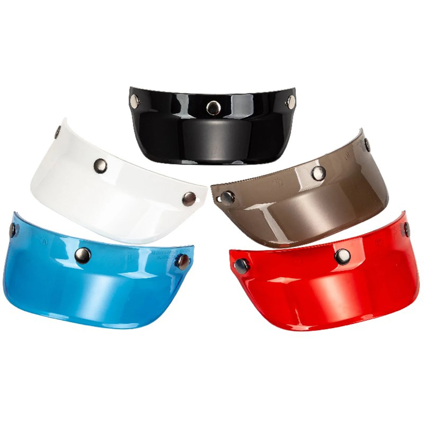 Universal 3-Snap Flip-Up Visor Wind Shield | Open Face Helmet