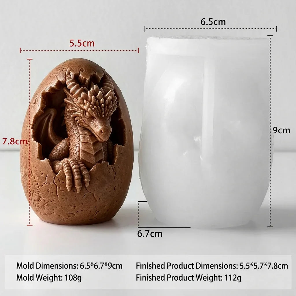 3D Dinosaur Egg Silicone Mold – DIY Candle, Resin & Soap