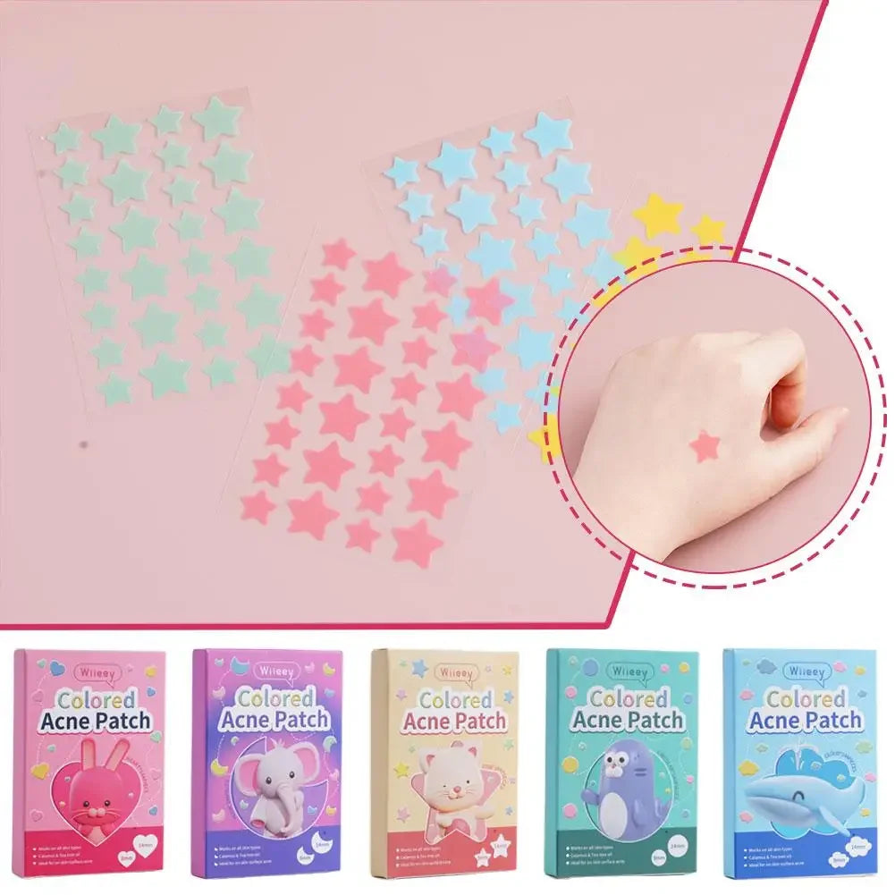 114PCS Cute Bunny Animals Acne Pimple Patches Cover Stickers , Pretty Invisible Face Blemishes Spot Pimple Concealer Makeup Tool Peaceful Pleasures Health and Wellness