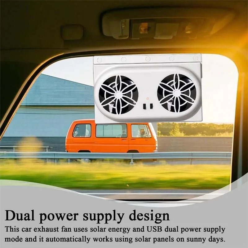 New Solar Powered Car Cooler Window Radiator Exhaust Fan Auto Air Vent Radiator Fan Ventilation Radiator Cooling System For Car Peaceful Pleasures Health and Wellness