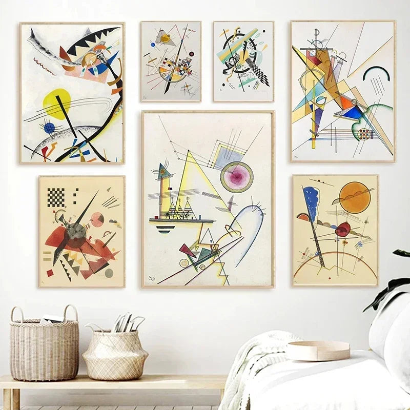 Kandinsky Geometric Abstract Canvas Wall Art | Modern Decor Canvas Art Print Peaceful Pleasures Health and Wellness