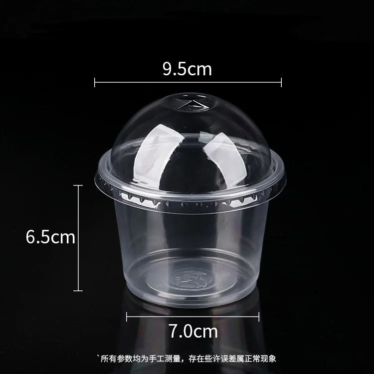 Clear Plastic Dessert Cups with Lids Disposable Parfait Party Cups Snack Containers Bowls for Cake Yogurt Fruit Ice Cream Mousse Peaceful Pleasures Health and Wellness Dome 50pcs