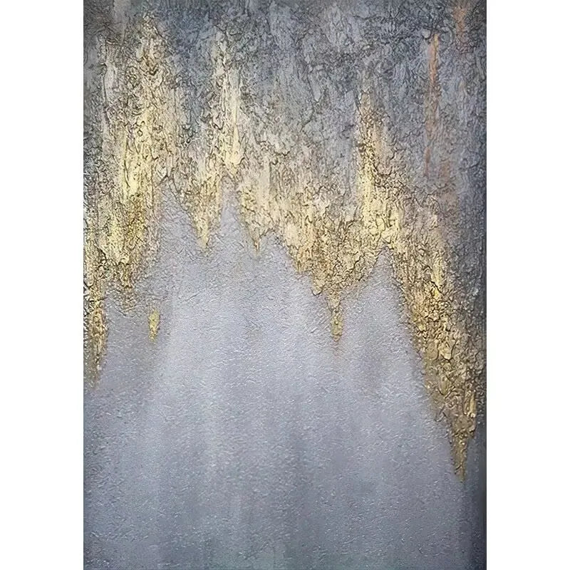 Gray Handmade Abstract Oil Painting on Canvas,Gold Foil Wall Art Decoration Poster Textured Abstract Image Vertical Mural Custom Peaceful Pleasures Health and Wellness No frame 70cmx120cm