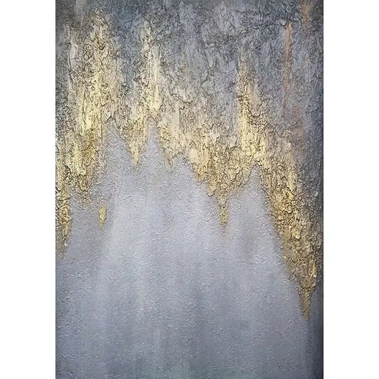Gray Handmade Abstract Oil Painting on Canvas,Gold Foil Wall Art Decoration Poster Textured Abstract Image Vertical Mural Custom Peaceful Pleasures Health and Wellness No frame 70cmx120cm