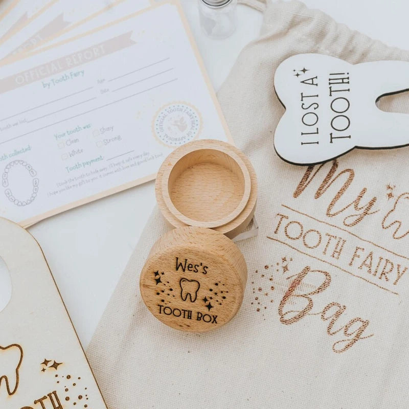 Personalized Wooden Tooth Fairy Keepsake Box | Custom Baby Gift Wooden Keepsake Box Peaceful Pleasures Health and Wellness