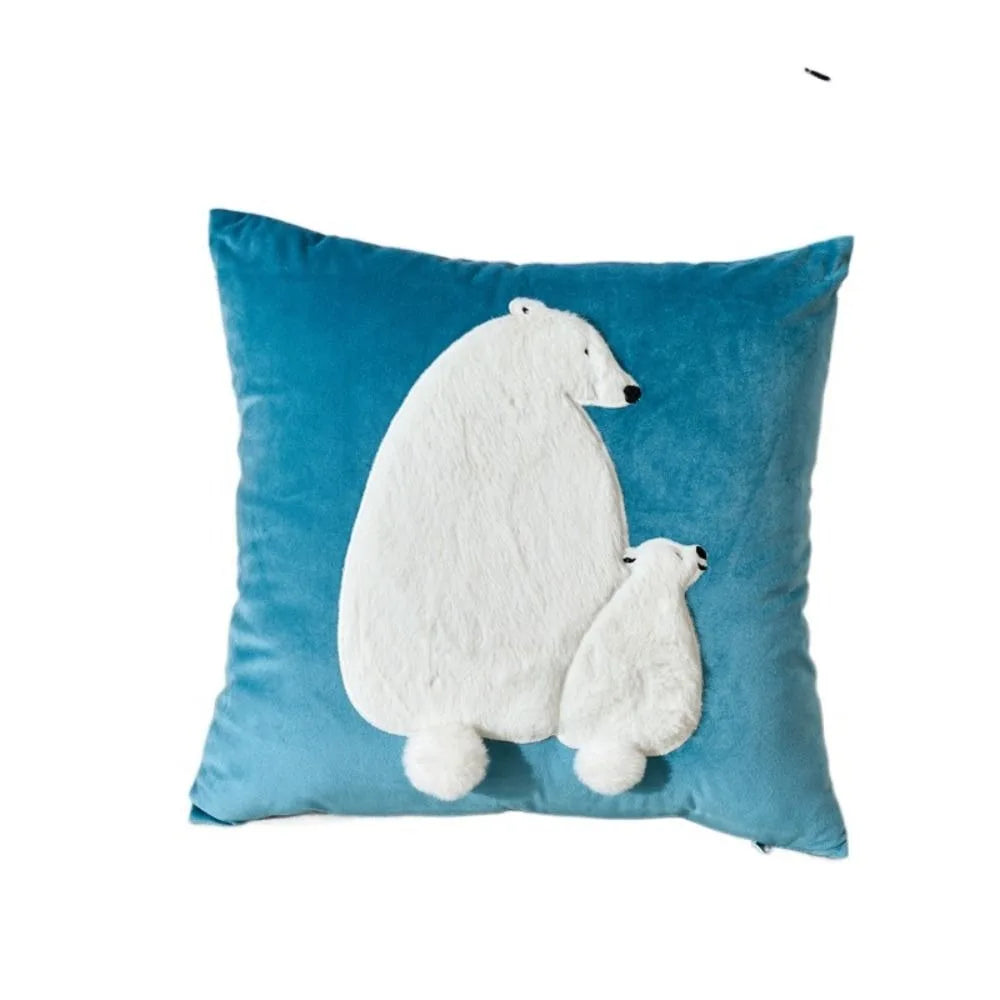 Rabbit Pattern Cushion Cover 45x45cm – Soft Cotton Pillowcase