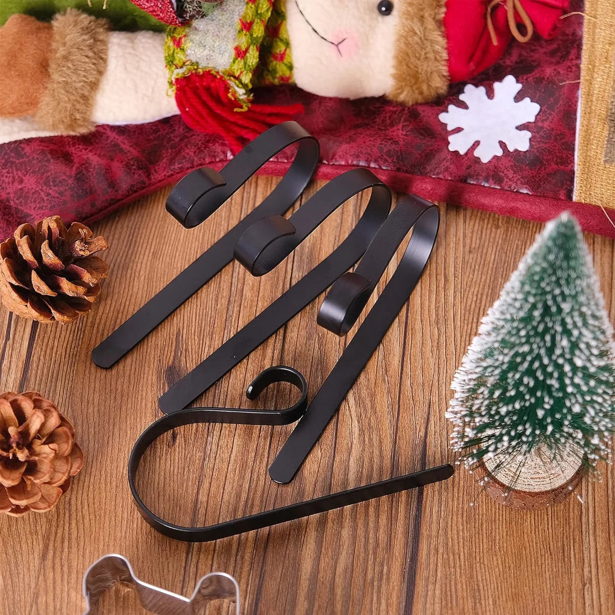2/4Pack Stocking Holders for Mantle, Christmas Stocking Holder, Mantle Clip Fireplace Hooks Hanger for Party Decoration Supplies Peaceful Pleasures Health and Wellness