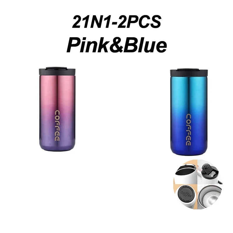 Stainless Steel Vacuum Thermos Travel Mug – Leakproof 12-24Hr