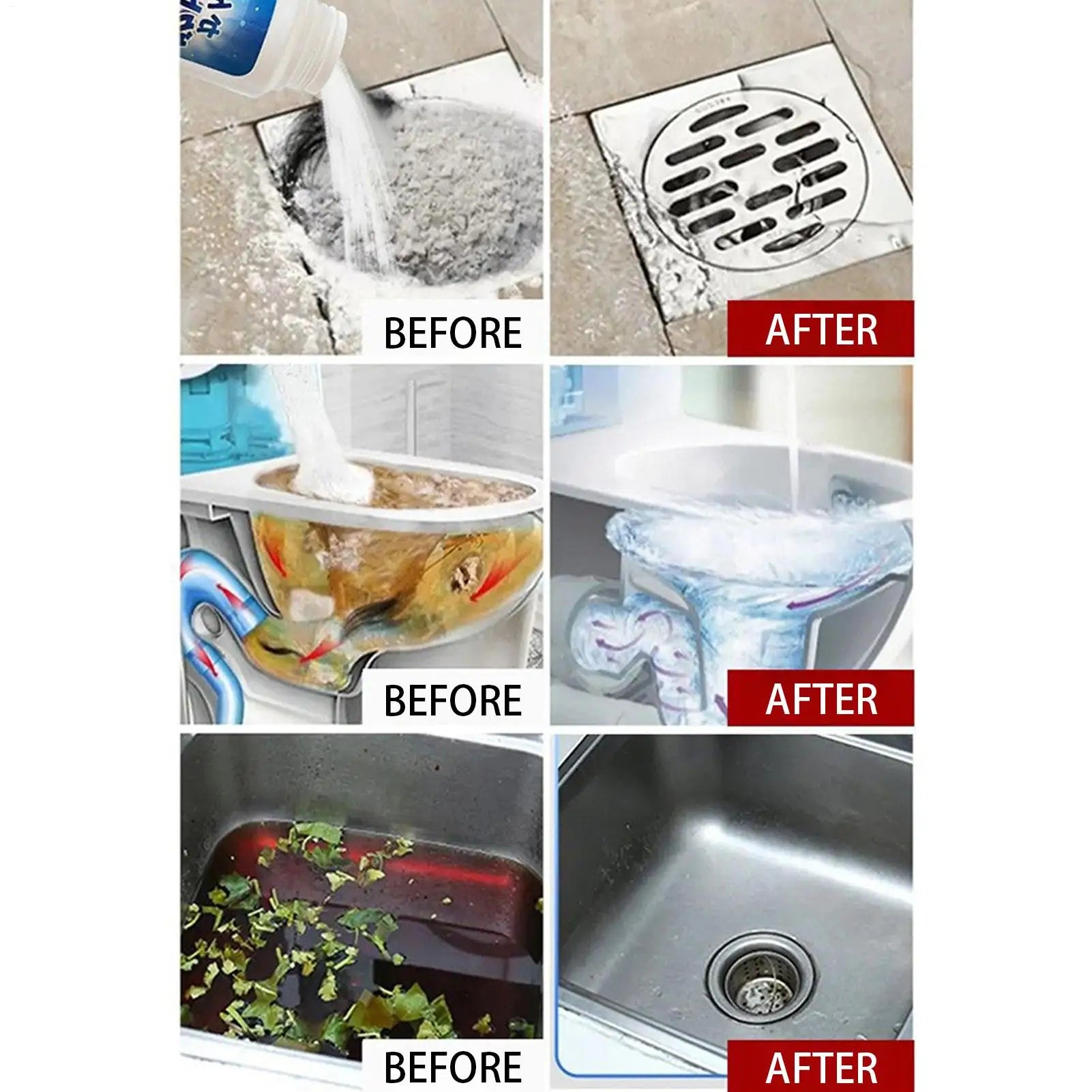 350ml Powerful Drain Cleaner, Fast Acting Pipe Unclogger Gel for Kitchen Sink, Shower, Bathroom Tub Pipeline Protection Peaceful Pleasures Health and Wellness
