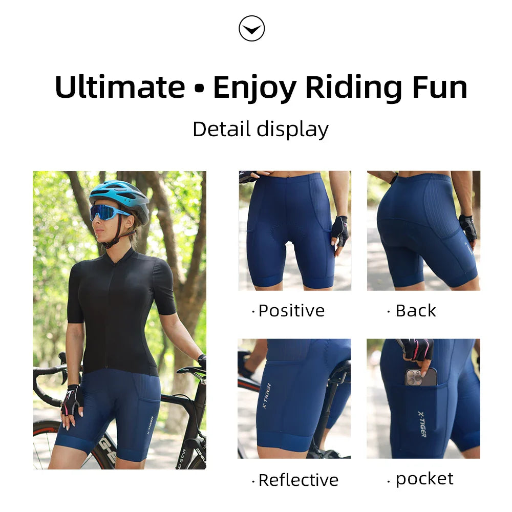 X-Tiger Women's Cycling Shorts – Breathable Lycra, 7-Hour Ride
