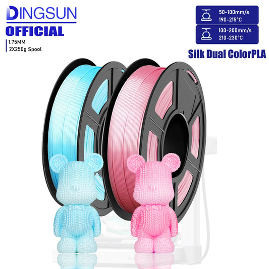 Silk Gradient PLA+ Filament 1.75mm Blue White | DINGSUN 3D