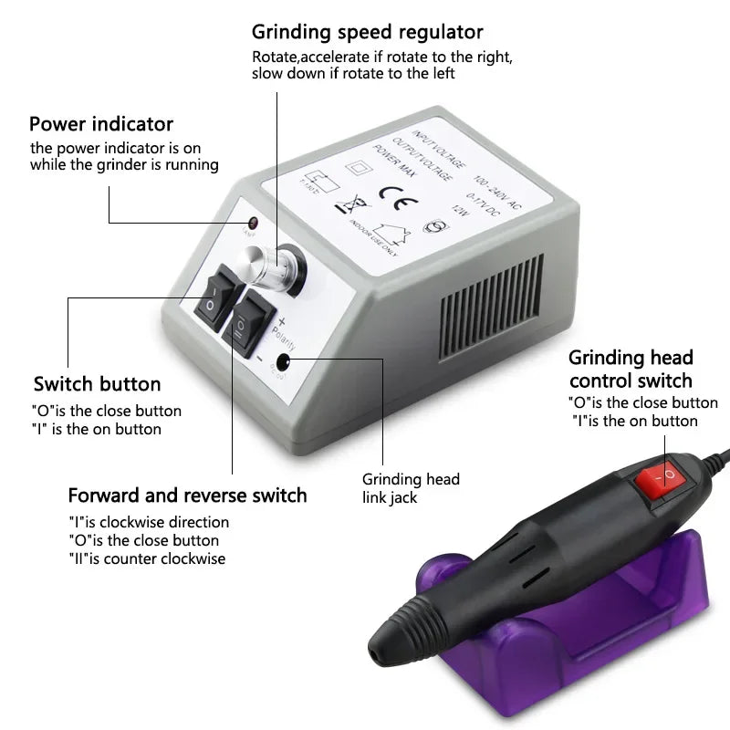 20000 RPM Electric Nail Drill Handpiece Pen | Pro Manicure Tool