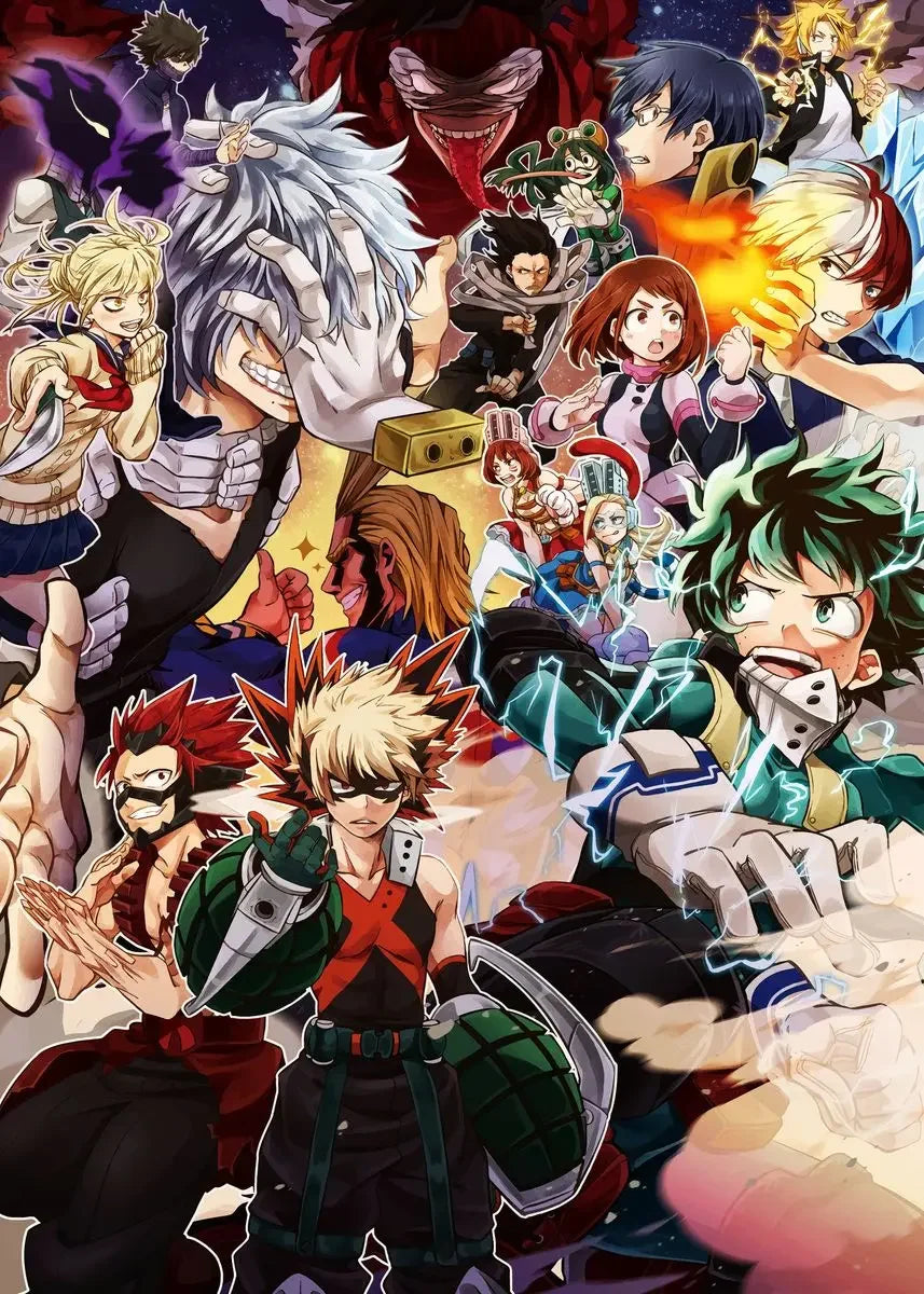 Japanese Anime My-Hero-Academia Poster Cartoon Manga Canvas Painting Wall Art Pictures Home Kids Room Decor Gift Peaceful Pleasures Health and Wellness 30X40CM A5