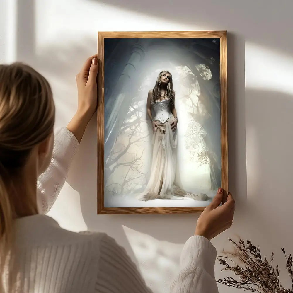 Singer S-Sarah Brightman Poster HD Self Adhesive Waterproof Wall Art Ideal for Home Office Dorm Bedroom Great Gift Peaceful Pleasures Health and Wellness White8 21X30cmNoframe