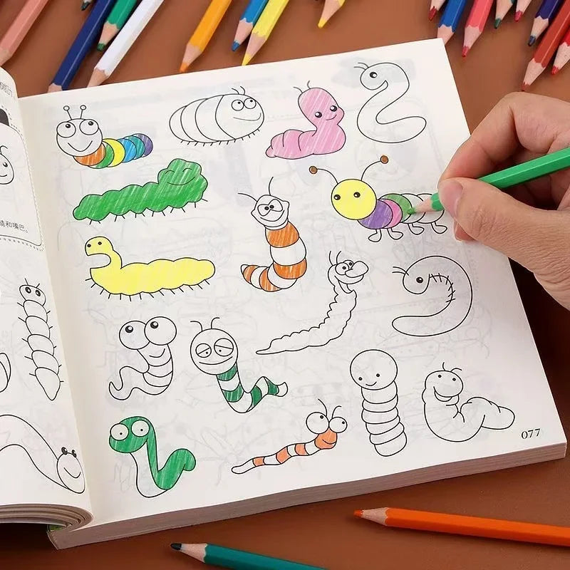 Kids Simple Drawing Coloring Book 10000 Easy Step-by-step Doodle