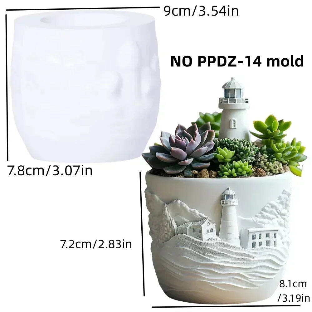 Windmill Town Silicone Mold – Resin Succulent Pot & Storage Box