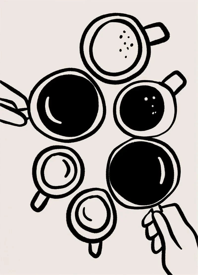 Modern Nordic Coffee Cocktail Kitchen Canvas Wall Art Print