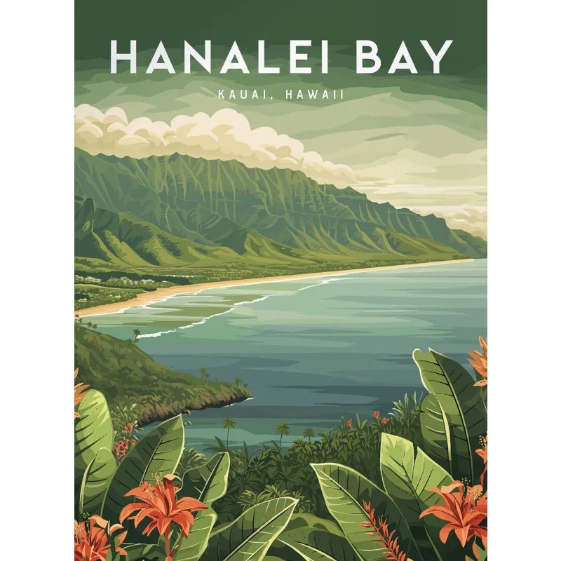 Vintage Hawaii Lahaina Beach Landscape Canvas Wall Art Poster Canvas Wall Art Peaceful Pleasures Health and Wellness 3 40x50cm Unframed