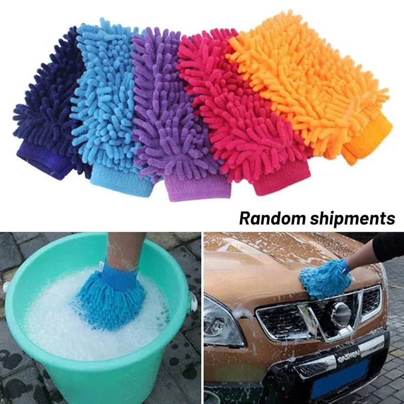 Car Wash Gloves Chenille Coral Fleece Gloves Washing Wiper Car Cleaning Towel Auto Dust Washer Mitt Car Cleaning Accessories Peaceful Pleasures Health and Wellness