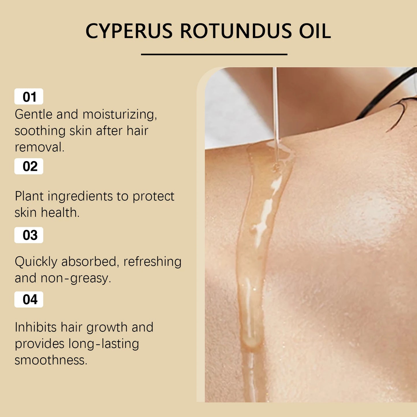 Cyperus Rotundus Hair Removal Oil – Painless Botanical Depilation