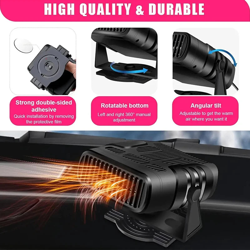 2 IN 1 Car Heater Defroster Auto Windshield Defogger With Plug in Cigarette Lighter Auto Dryer Car Accessories 12V/24V Peaceful Pleasures Health and Wellness