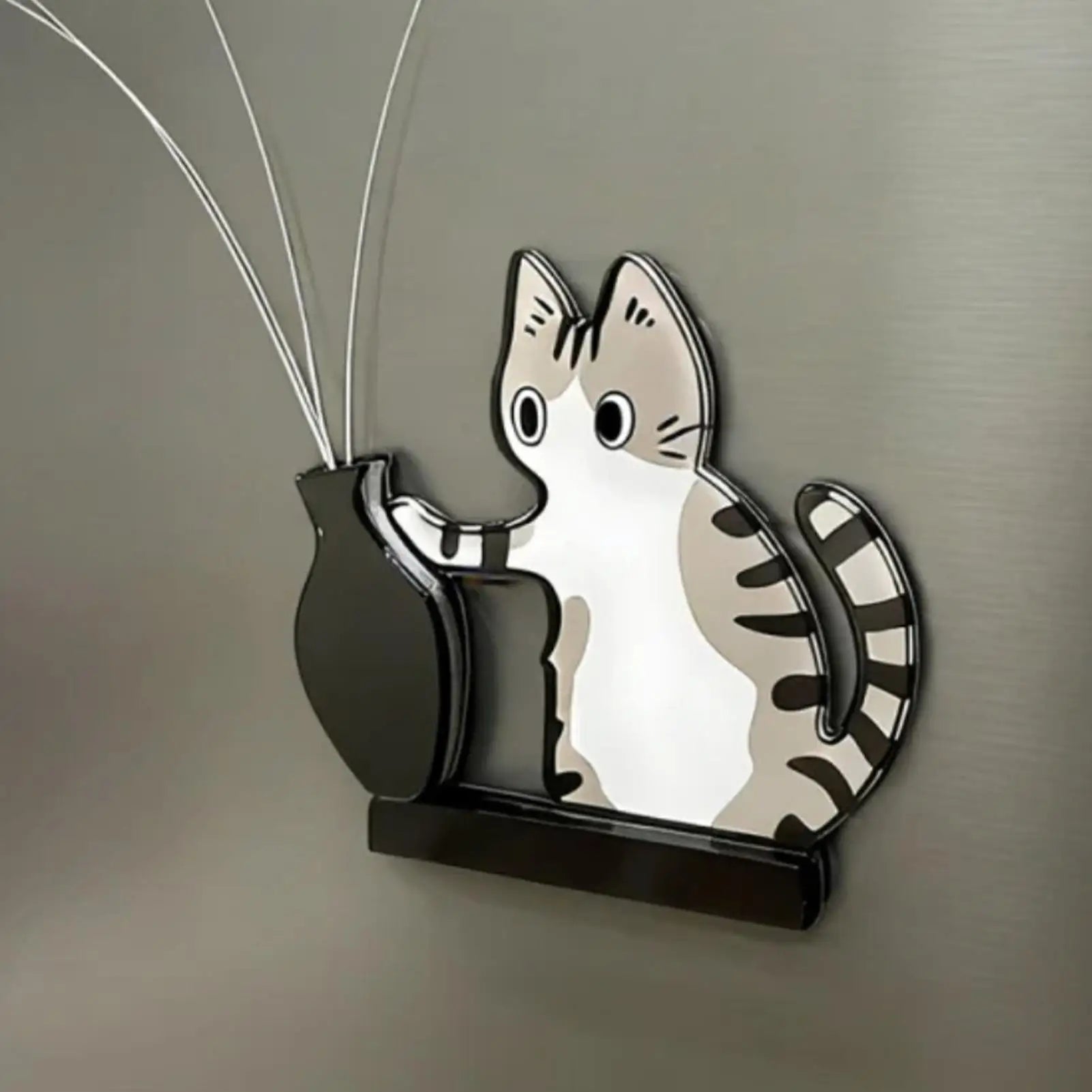 Acrylic Cat Whiskers Storage Container Cute Memorial Keepsake with Wide Opening for Fridge Wall Desk Office Bedroom Peaceful Pleasures Health and Wellness