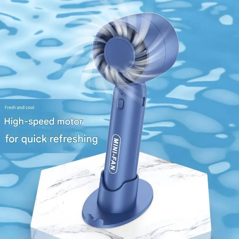 USB Rechargeable Mini Handheld Fan – 3 Speed Portable Desk Fan