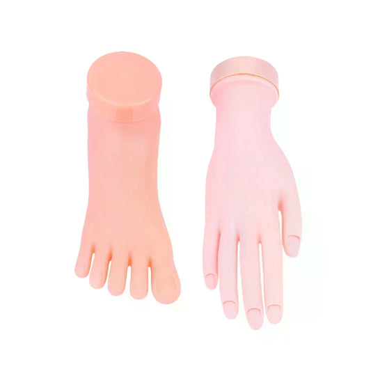 Nail Art Training Practice Hand Silicone Fake Hand Foot for Nail Art Training Display Manicure Tool Peaceful Pleasures Health and Wellness