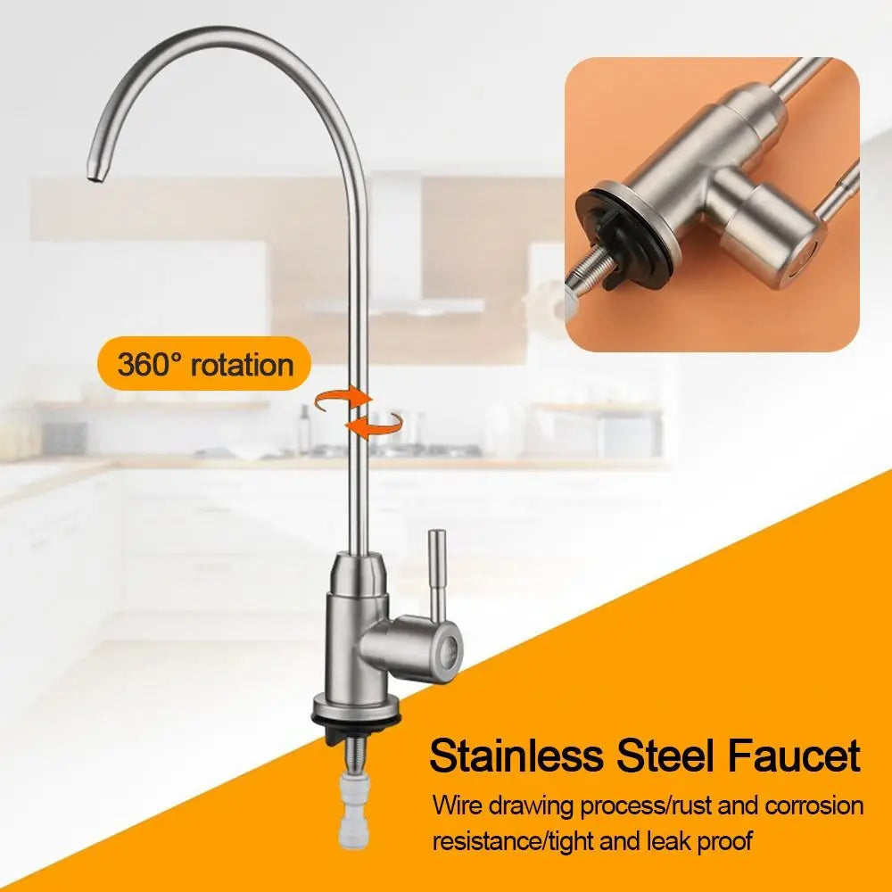 Stainless Steel Water Filter Faucet | 360° Swivel Kitchen Tap