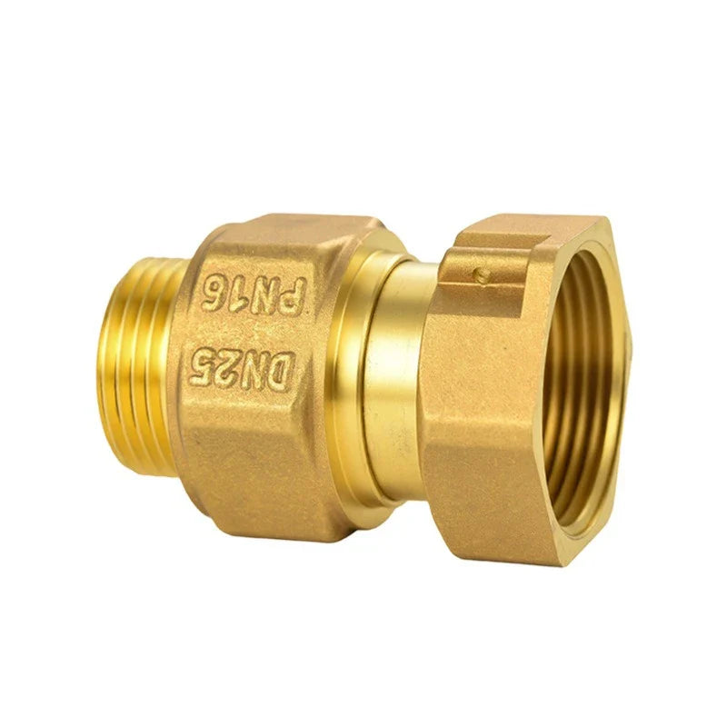 Brass Check Valve Union Fitting – One-Way Threaded Water Valve