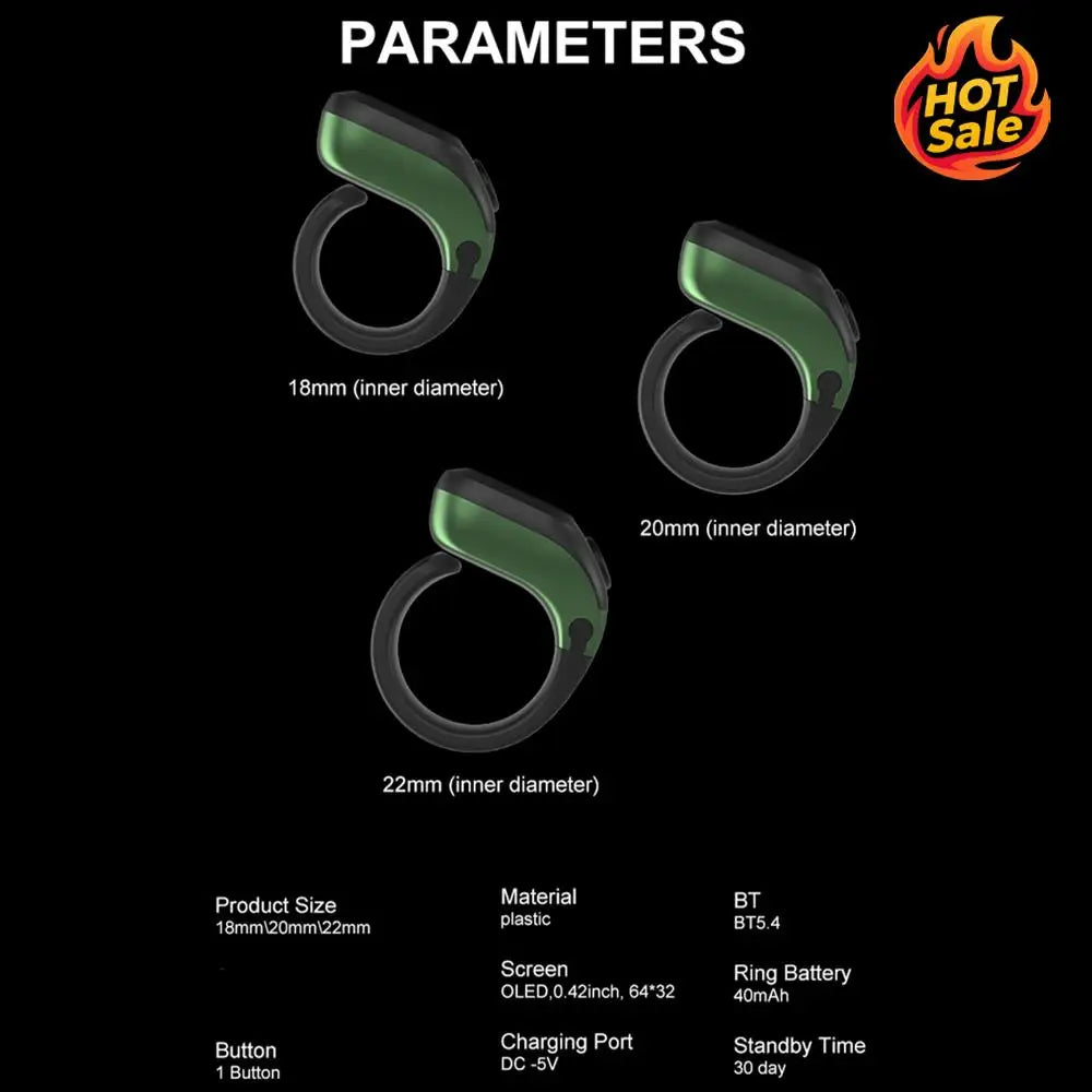 BT 5.4 Smart Ring Counter – OLED Display & Vibration Alerts