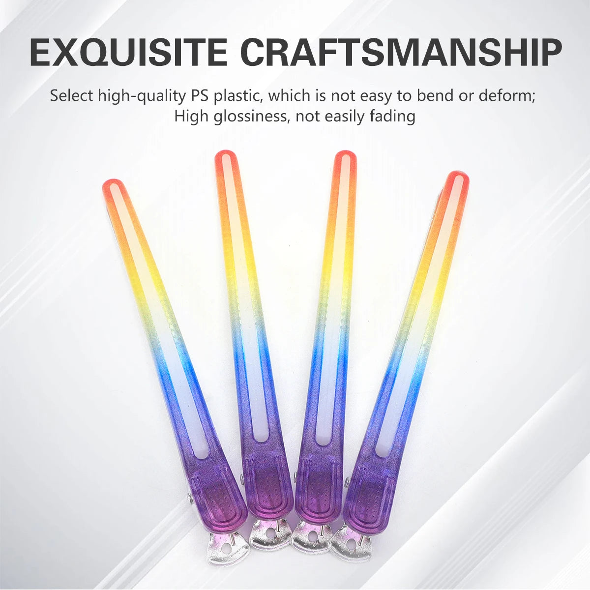 4Pcs Rainbow Hairdressing Clips Barber Hair Layered Accessories Plastic Barbershop Hairpin Clamps Claws Salon Home Styling Tools Peaceful Pleasures Health and Wellness