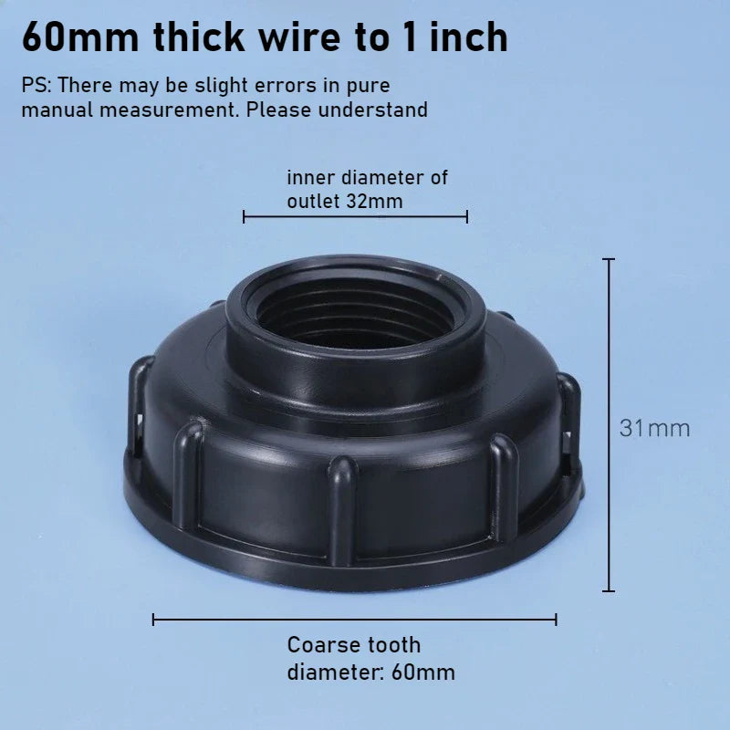 IBC Tote Tank Valve Adapter – 1/2" 3/4" 1" Threaded Joint