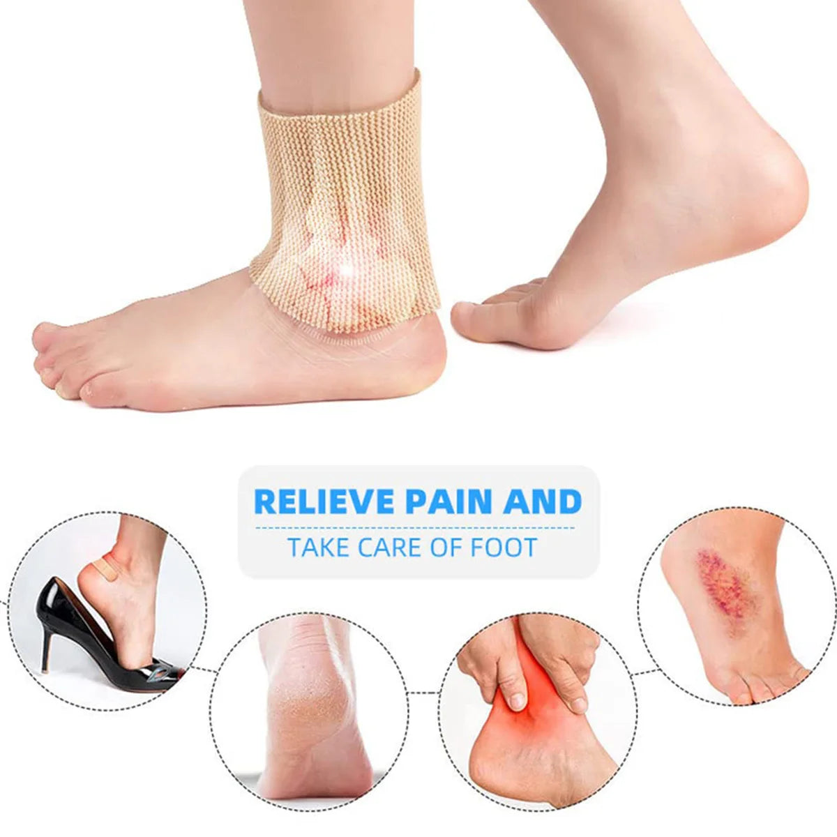 1 Piece Sports Ankle Support Brace with Elastic Compression, Heel Protection Sleeve Peaceful Pleasures Health and Wellness