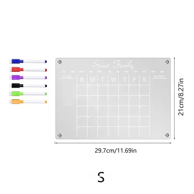 Fridge Magnet Sticker Clear Acrylic Calendar Weekly Planner Magnetic Schedule Reusable Board Fridge Message Menu Gadgets Peaceful Pleasures Health and Wellness C