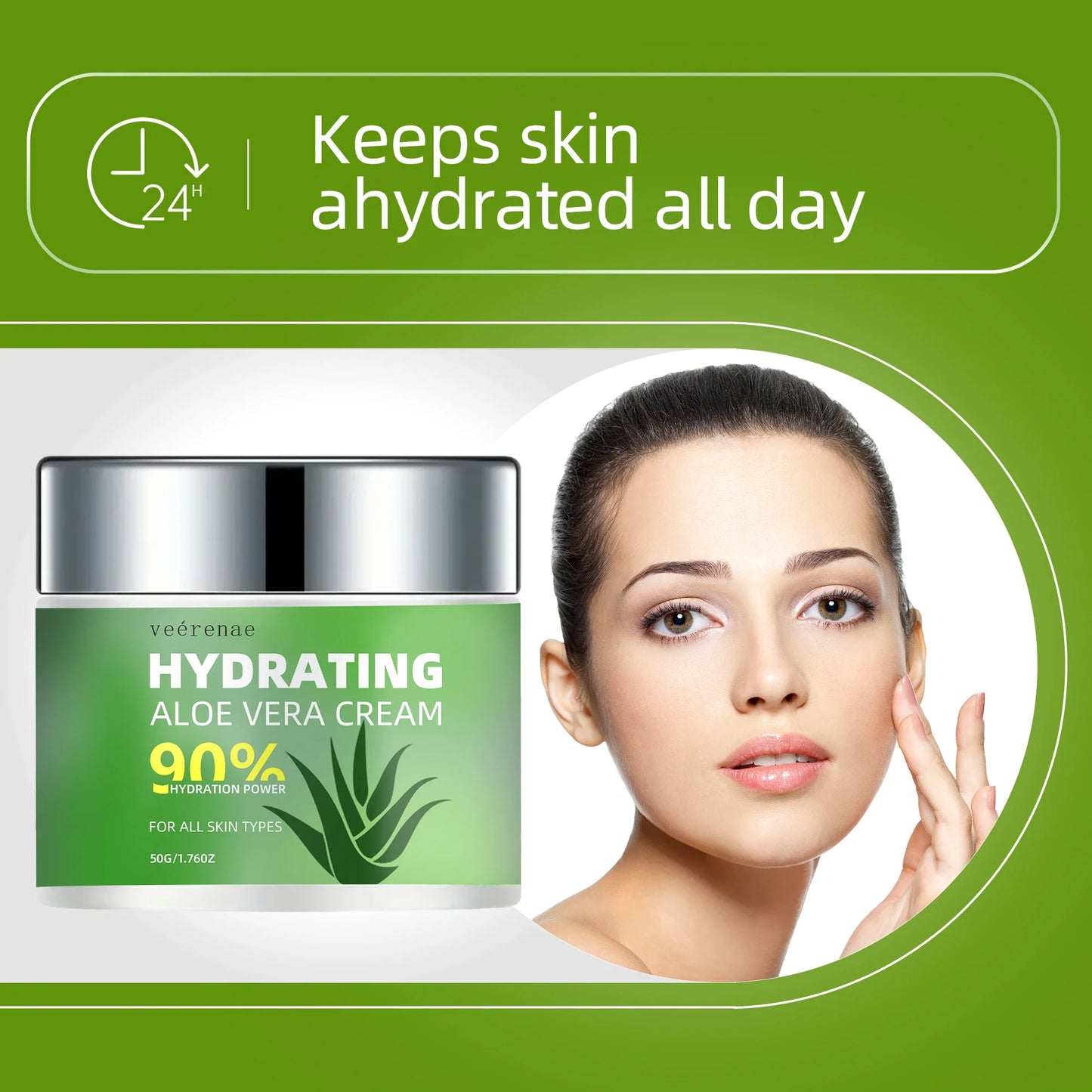 Veérenae Aloe Vera Face Cream – Hydrating, Non-Greasy Moisturizer