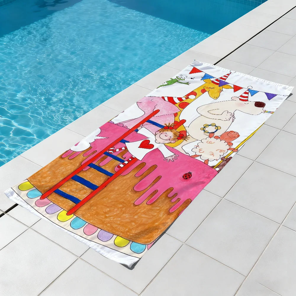 Cartoon CoCo Quick-Dry Beach Towel | Soft Pool & Travel Towel Quick-Dry Beach Towel Peaceful Pleasures Health and Wellness